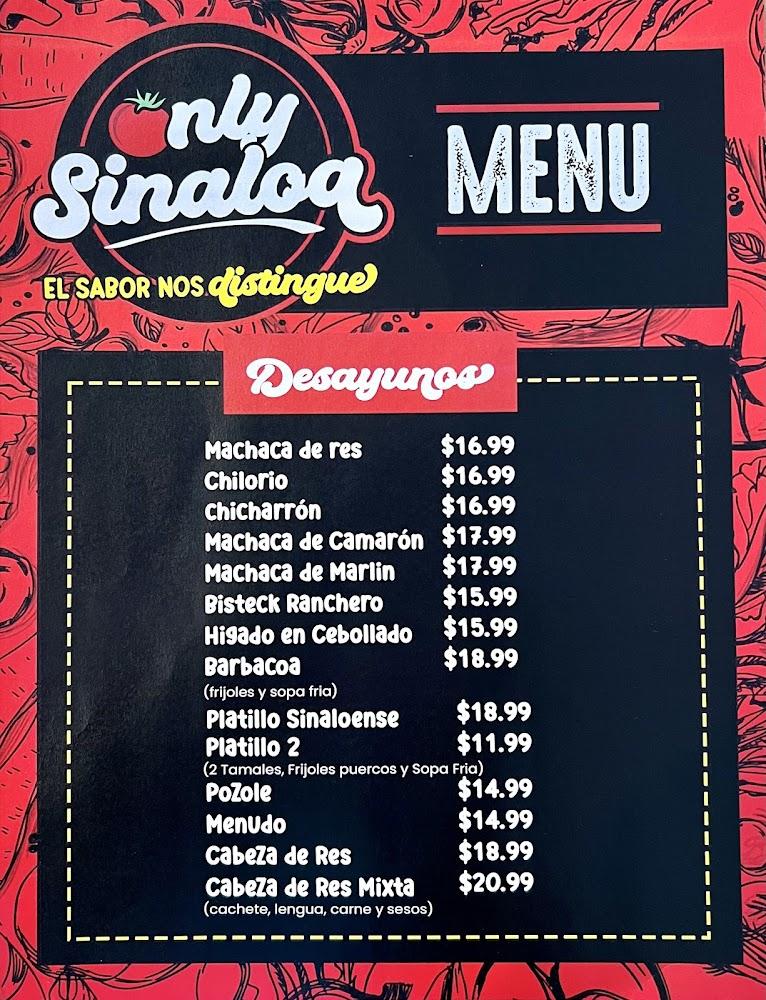 Only Sinaloa Menu image 4